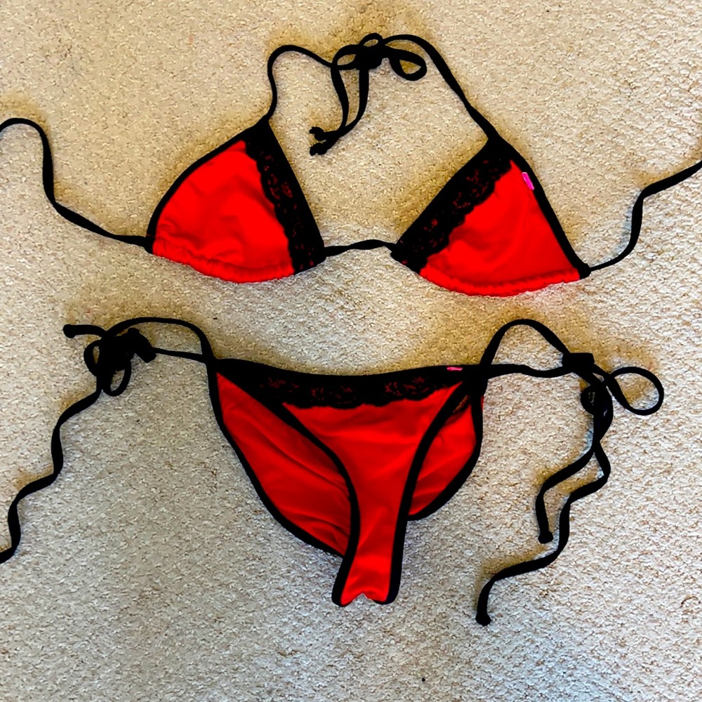 Sexy Chynna Dolls red string bikini